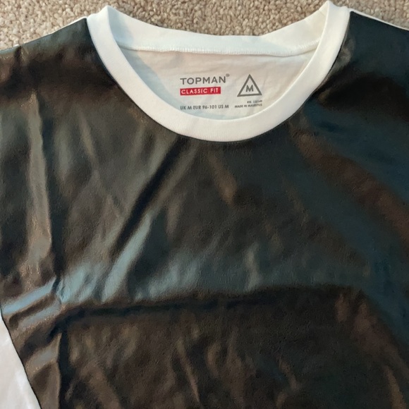 Top Man (Classic Fit) Faux Leather Tee - Picture 3 of 3